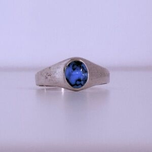 VINTAGE Mexico Sterling Silver Ring With Turquoise